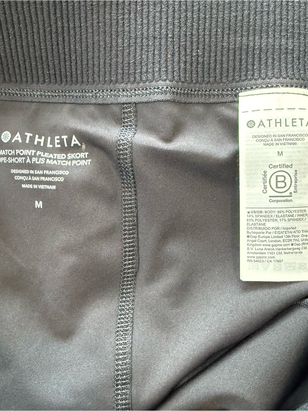 Athleta Match Point Pleated Skort in Black Size M Athleisure Tennis Golf Active - Picture 4 of 7